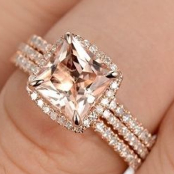 18K Rose Gold Plated with 4.25ct Morganite Ring - Picture 8 of 8